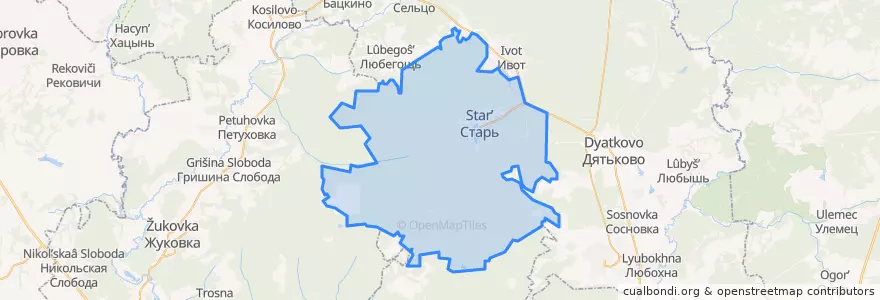 Mapa de ubicacion de Старское городское поселение.
