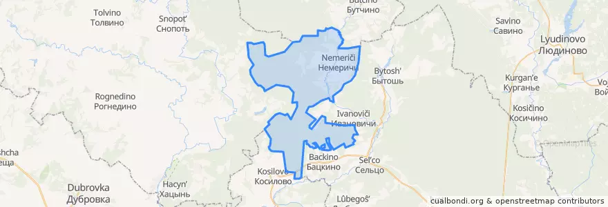 Mapa de ubicacion de Немеричское сельское поселение.
