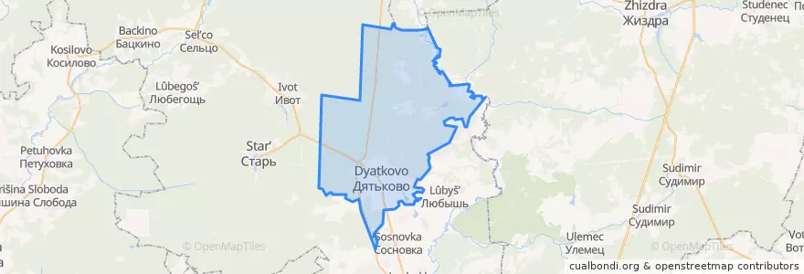 Mapa de ubicacion de Дятьковское городское поселение.
