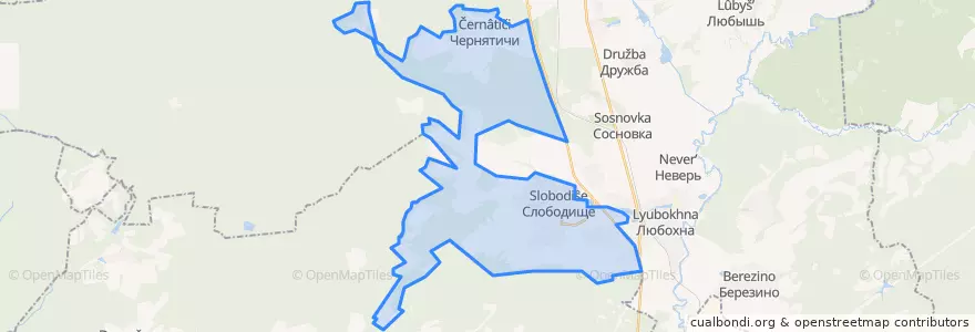 Mapa de ubicacion de Слободищенское сельское поселение.