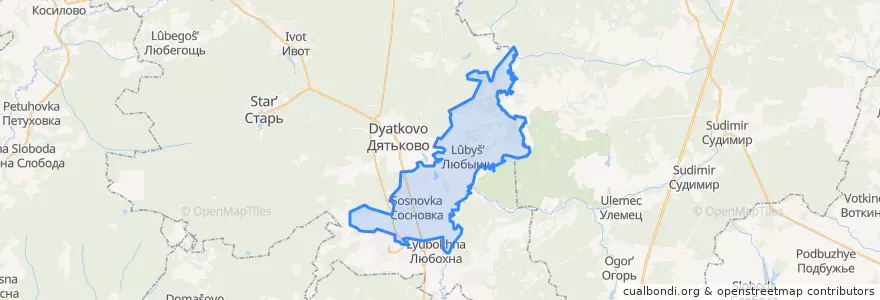 Mapa de ubicacion de Большежуковское сельское поселение.