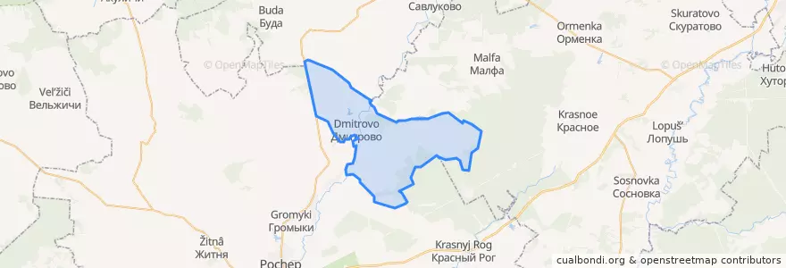 Mapa de ubicacion de Дмитровское сельское поселение.