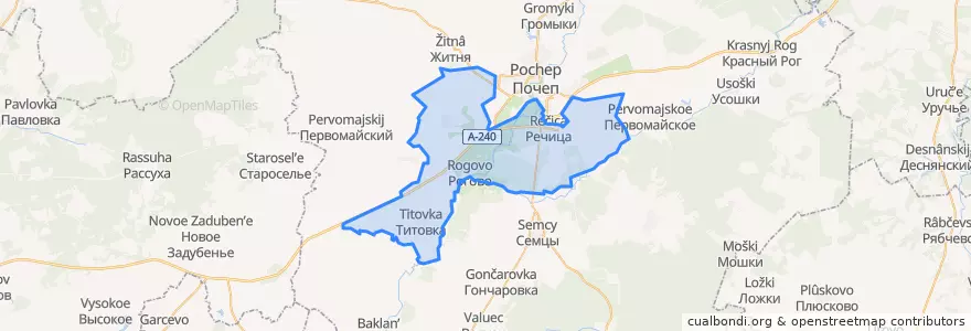 Mapa de ubicacion de Речицкое сельское поселение.