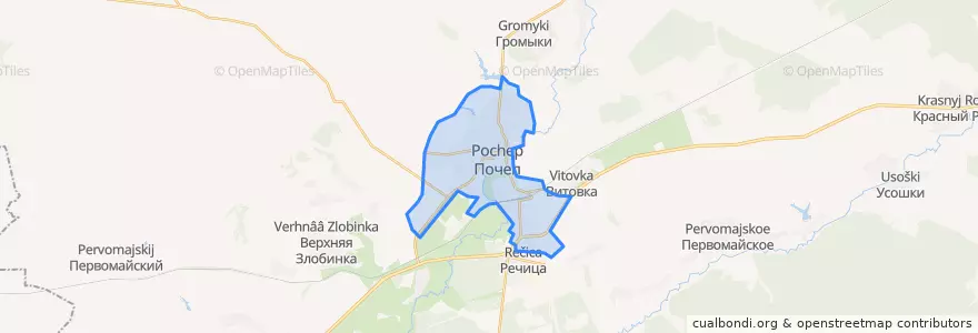 Mapa de ubicacion de Почепское городское поселение.