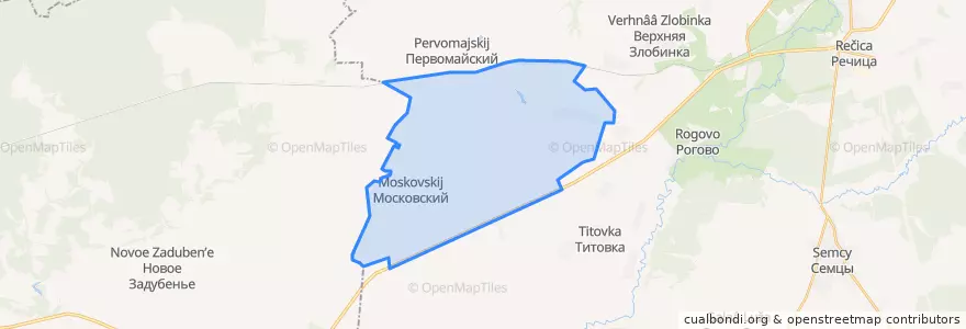 Mapa de ubicacion de Московское сельское поселение.
