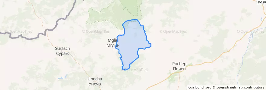 Mapa de ubicacion de Ветлевское сельское поселение.