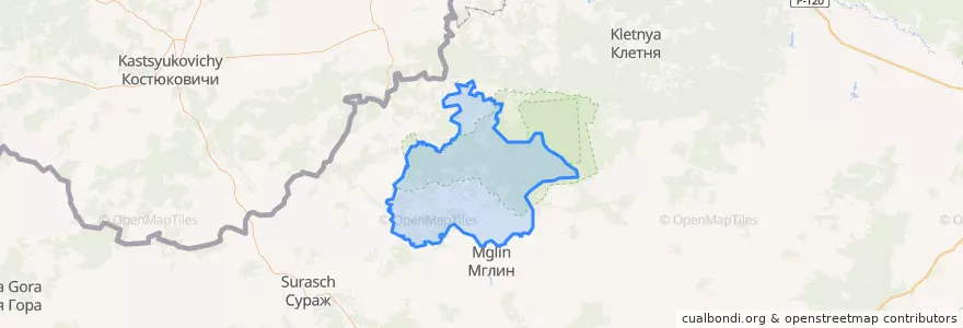 Mapa de ubicacion de Краснокосаровское сельское поселение.
