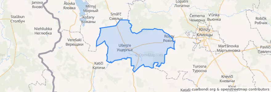 Mapa de ubicacion de Рожновское сельское поселение.