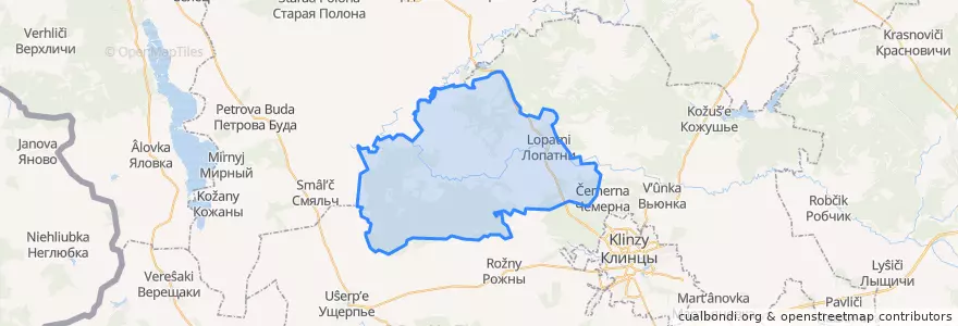 Mapa de ubicacion de Лопатенское сельское поселение.