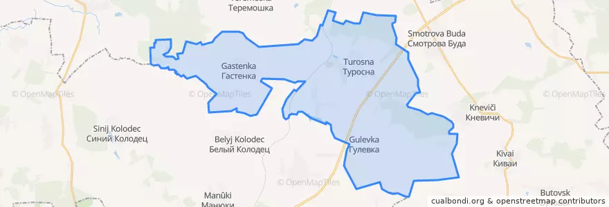 Mapa de ubicacion de Гулёвское сельское поселение.