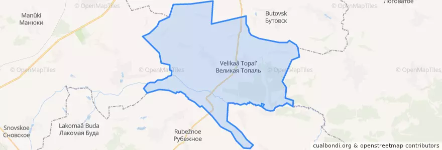 Mapa de ubicacion de Великотопальское сельское поселение.