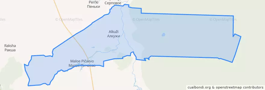 Mapa de ubicacion de Алкужборковский сельсовет.