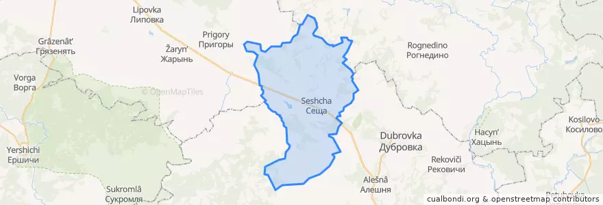 Mapa de ubicacion de Сещинское сельское поселение.