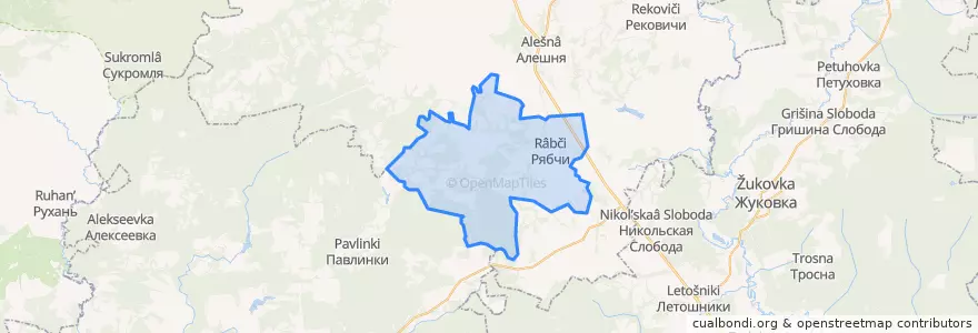 Mapa de ubicacion de Рябчинское сельское поселение.