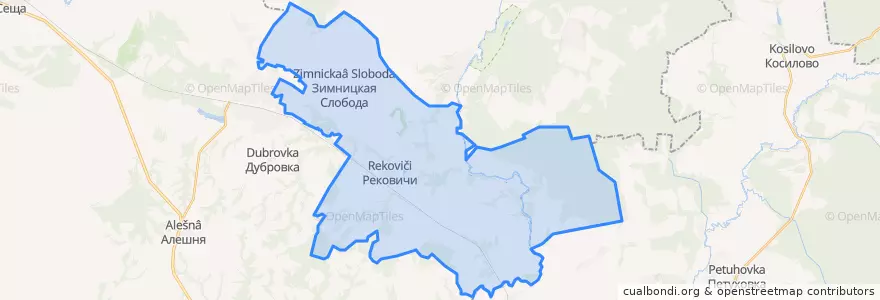 Mapa de ubicacion de Рековичское сельское поселение.