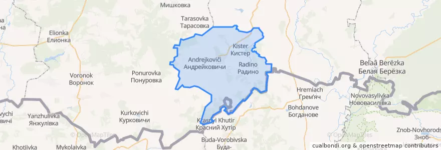 Mapa de ubicacion de Кистерское сельское поселение.