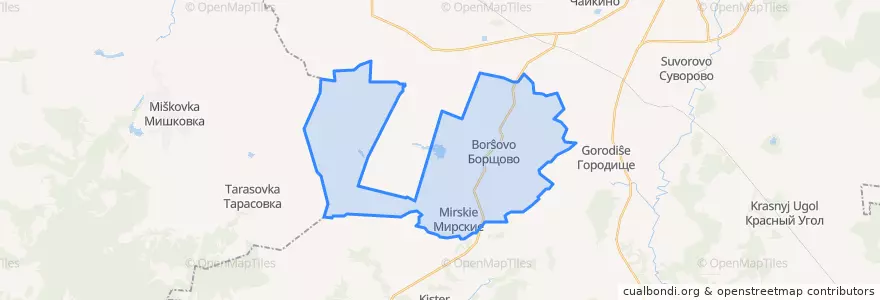 Mapa de ubicacion de Борщовское сельское поселение.
