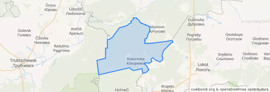 Mapa de ubicacion de Кокоревское городское поселение.