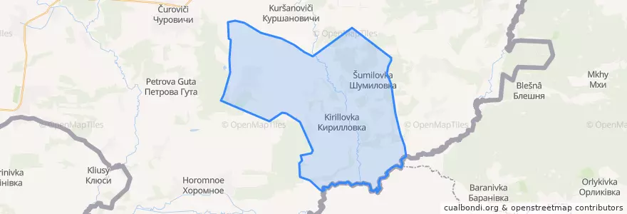 Mapa de ubicacion de Кирилловское сельское поселение.
