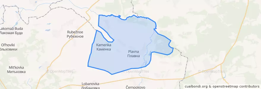 Mapa de ubicacion de Плавенское сельское поселение.