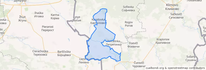 Mapa de ubicacion de Спиридоновобудское сельское поселение.
