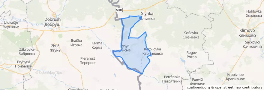 Mapa de ubicacion de Денисковичское сельское поселение.