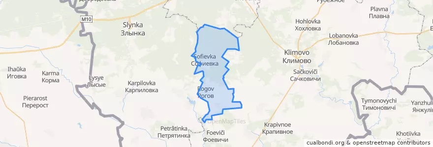 Mapa de ubicacion de Роговское сельское поселение.