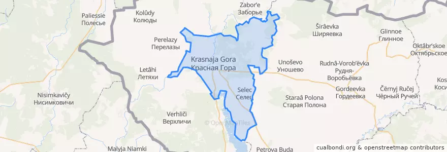 Mapa de ubicacion de Красногорское городское поселение.