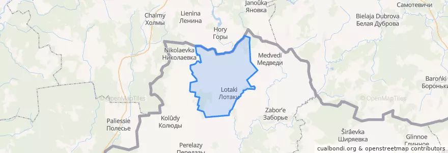 Mapa de ubicacion de Лотаковское сельское поселение.