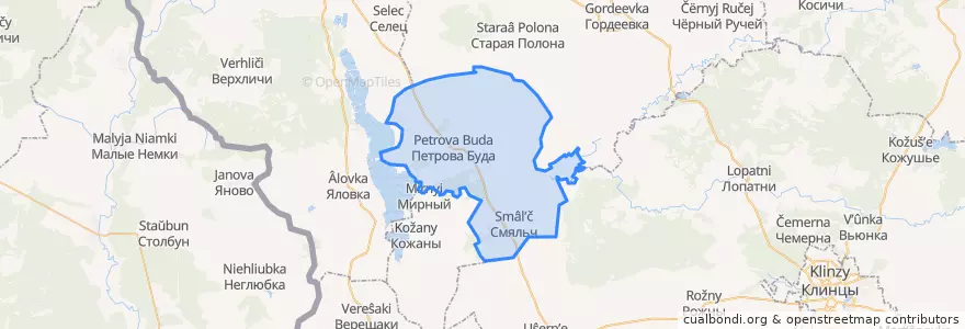 Mapa de ubicacion de Петровобудское сельское поселение.