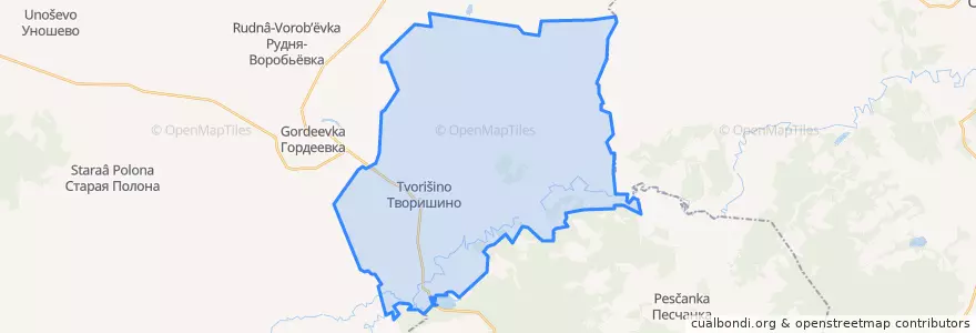 Mapa de ubicacion de Творишинское сельское поселение.