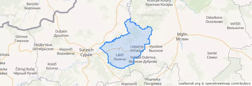 Mapa de ubicacion de Лопазненское сельское поселение.