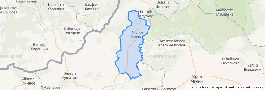 Mapa de ubicacion de Нивнянское сельское поселение.