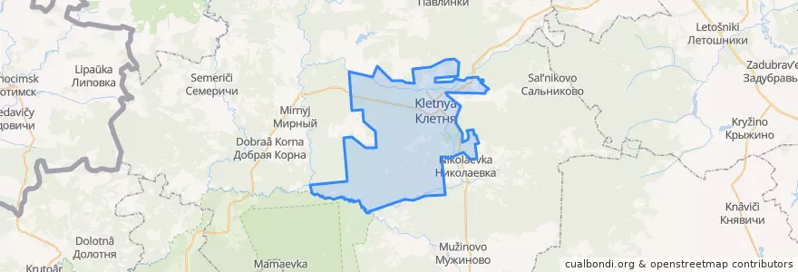 Mapa de ubicacion de Клетнянское городское поселение.