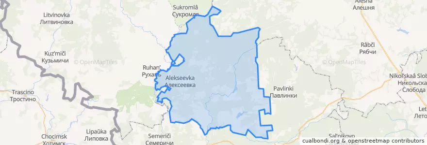 Mapa de ubicacion de Лутенское сельское поселение.