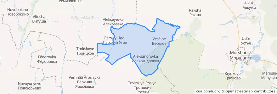 Mapa de ubicacion de Весёловский сельсовет.