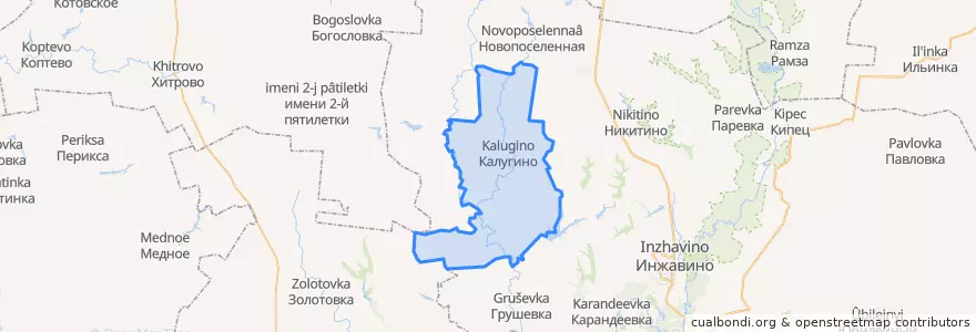 Mapa de ubicacion de Калугинский сельсовет.