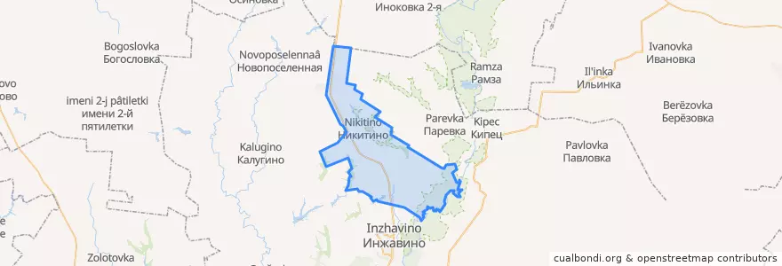 Mapa de ubicacion de Никитинский сельсовет.
