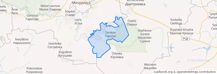 Mapa de ubicacion de Терский сельсовет.