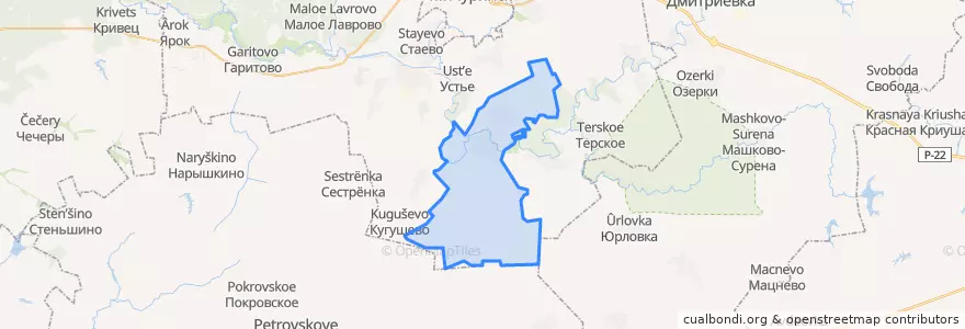 Mapa de ubicacion de Хмелевский сельсовет.