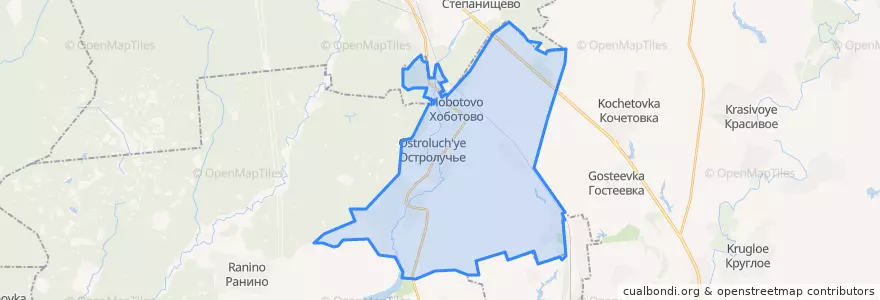 Mapa de ubicacion de Остролучинский сельсовет.
