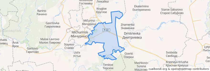 Mapa de ubicacion de Заворонежский сельсовет.