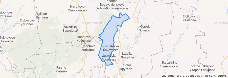 Mapa de ubicacion de Кочетовский сельсовет.