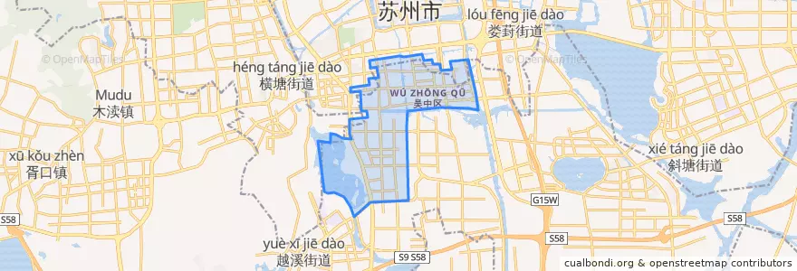 Mapa de ubicacion de 长桥街道.