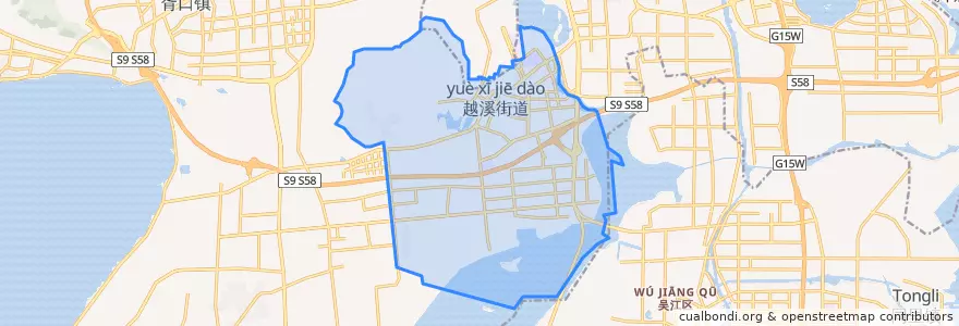 Mapa de ubicacion de 越溪街道.