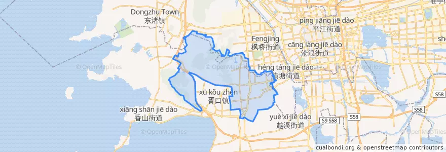 Mapa de ubicacion de 木渎镇.