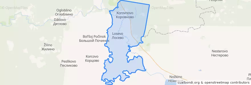 Mapa de ubicacion de Лосевское сельское поселение.