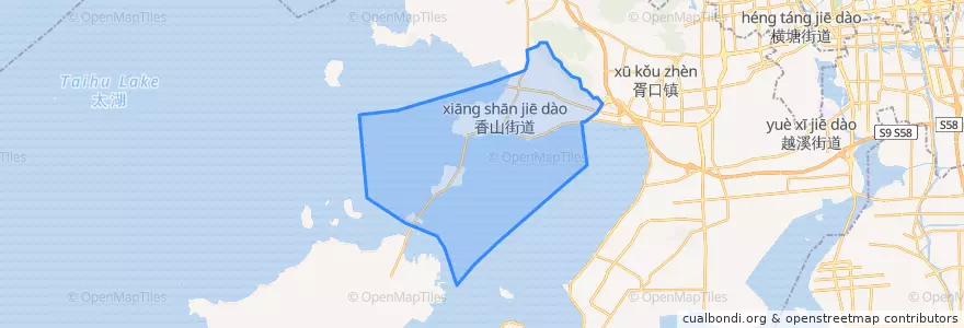 Mapa de ubicacion de 香山街道.