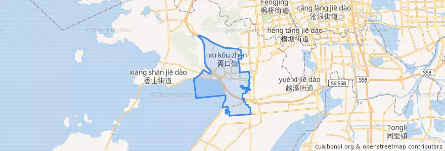 Mapa de ubicacion de 胥口镇.