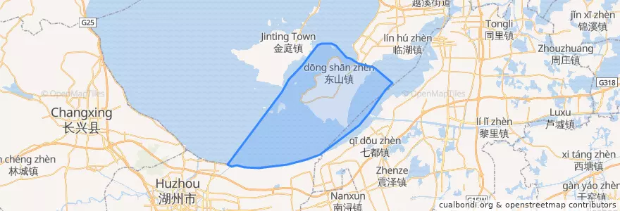 Mapa de ubicacion de 东山镇.